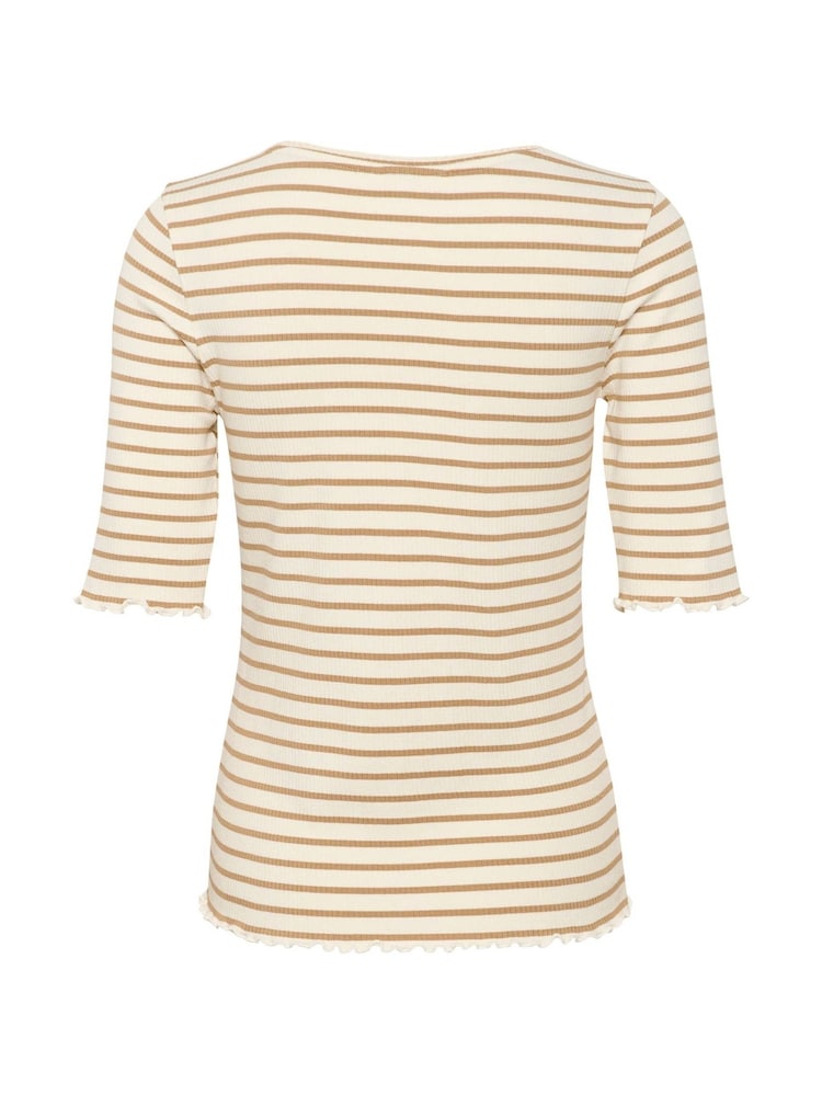 Cream Ribba Striped Brown Blouses - Image 6 of 6