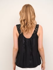 Cream Linga Lace Strap Black Top - Image 2 of 6