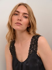 Cream Linga Lace Strap Black Top - Image 4 of 6
