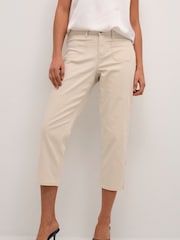 Cream Slim Fit Ann Twill Capri Trousers - Image 1 of 6