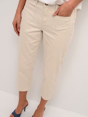 Cream Slim Fit Ann Twill Capri Trousers - Image 4 of 6