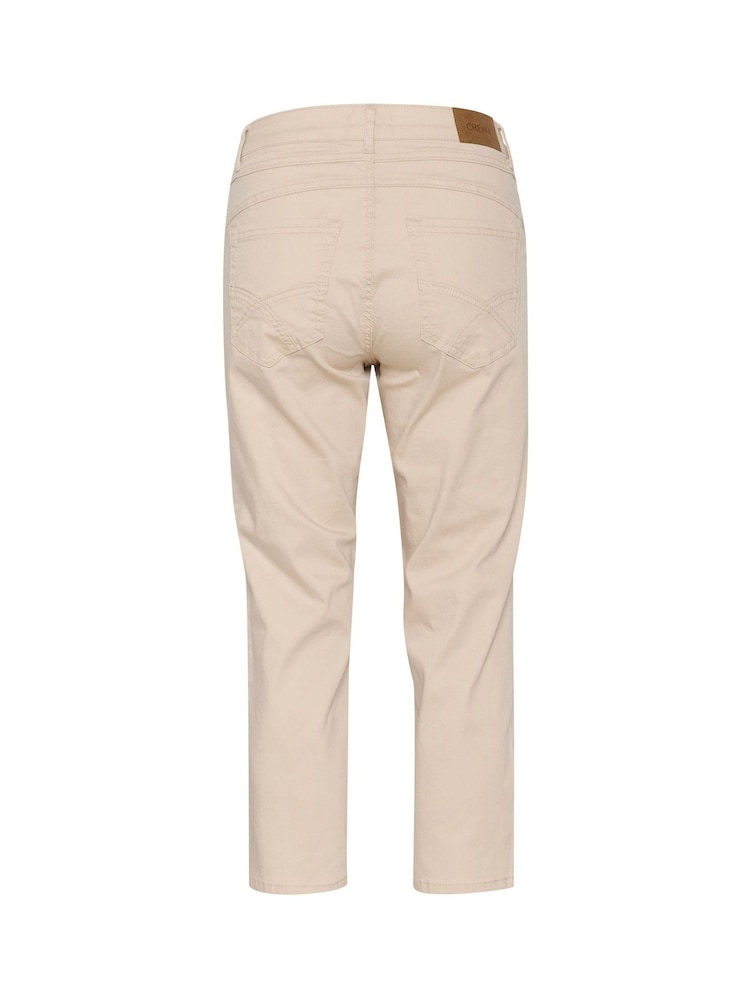 Cream Slim Fit Ann Twill Capri Trousers - Image 6 of 6