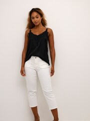 Cream Slim Fit Ann Twill Capri Trousers - Image 3 of 6