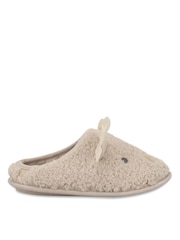 Totes Natural Novelty Reindeer Mule Slippers - Image 2 of 5