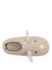 Totes Natural Novelty Reindeer Mule Slippers - Image 3 of 5