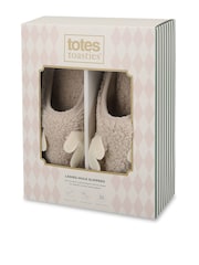 Totes Natural Novelty Reindeer Mule Slippers - Image 5 of 5