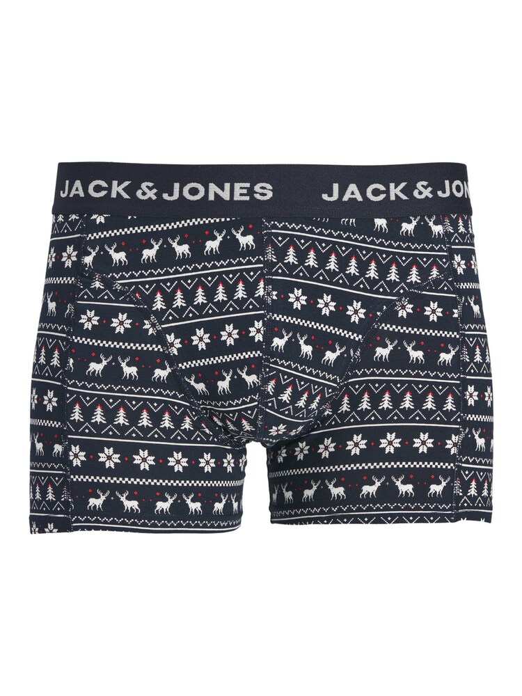 JACK & JONES Blue Christmas Boxer and Sock Set - Image 2 of 5 JACK & JONES Blue Christmas Boxer and Sock Set - Image 2 of 5