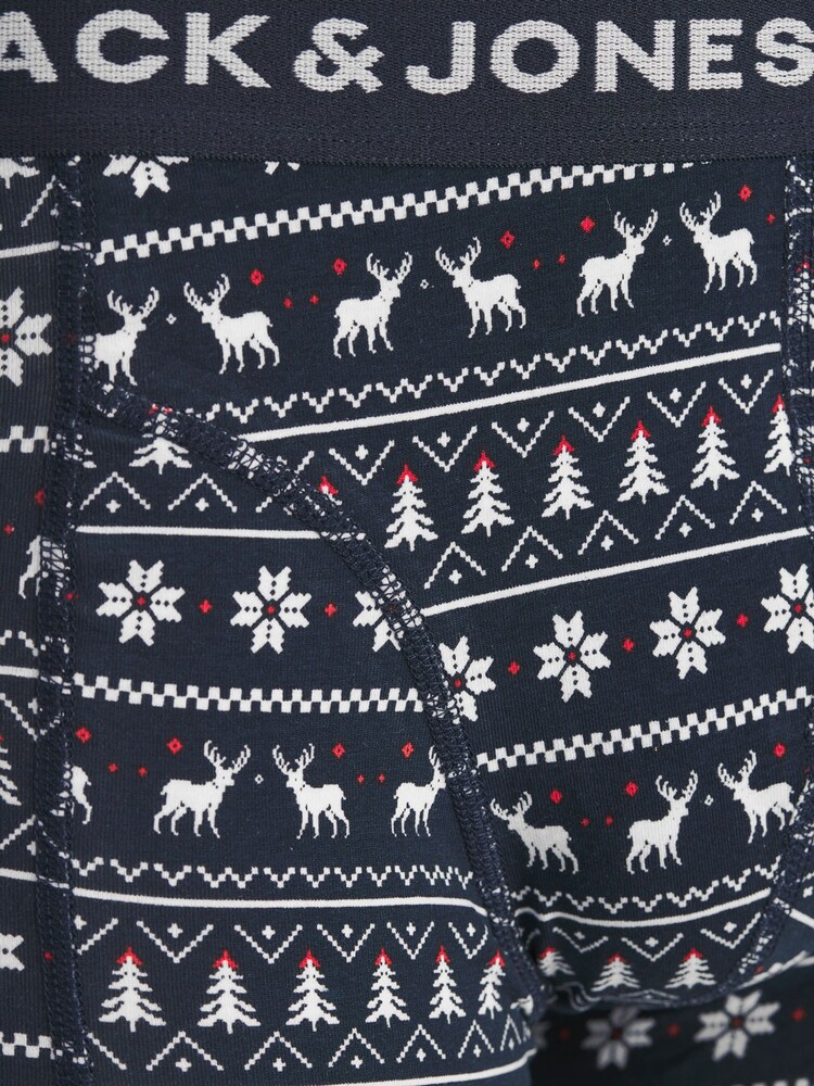 JACK & JONES Blue Christmas Boxer and Sock Set - Image 5 of 5 JACK & JONES Blue Christmas Boxer and Sock Set - Image 5 of 5