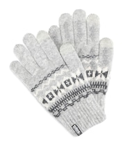 Totes Fair isle Knitted Gloves with Palm Grippers and Smartouch - 5суретінің 2 суреті