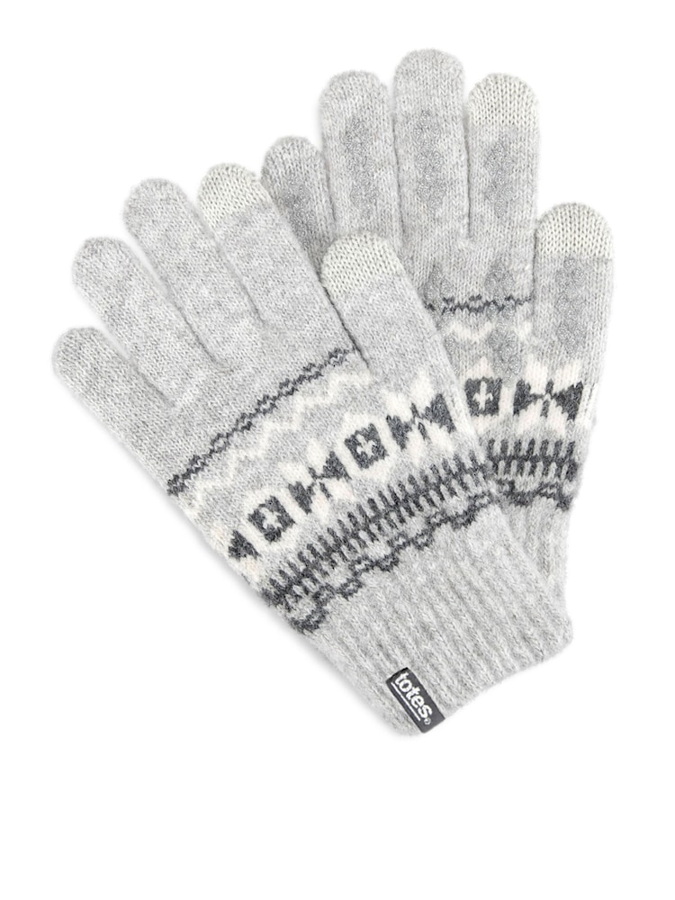 Totes Fair isle Knitted Gloves with Palm Grippers and Smartouch - 5суретінің 2 суреті Totes Fair isle Knitted Gloves with Palm Grippers and Smartouch - 5суретінің 2 суреті