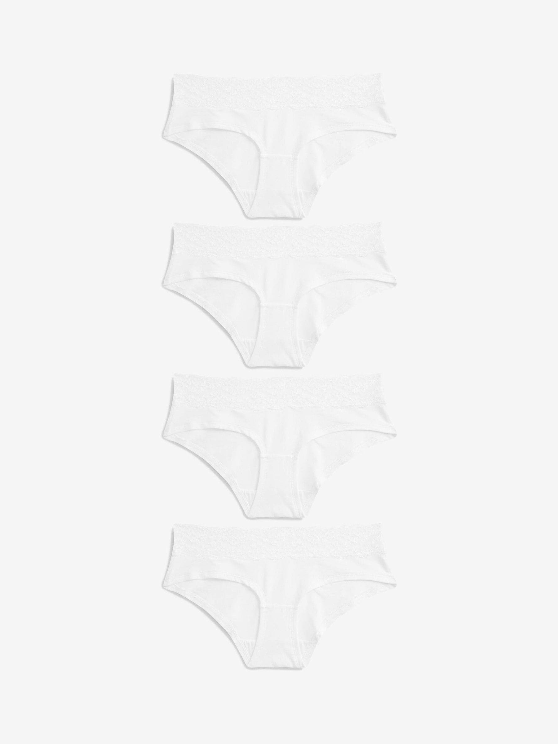 Acheter Blanc Lot de 4 culottes en coton et dentelle from Next Belgium