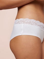 White Short Lace Knickers 4 Pack - Image 5 of 5