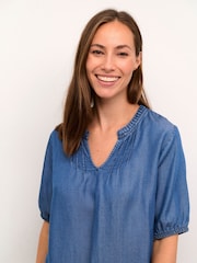 Cream Blue Molly Blouse - Image 4 of 6