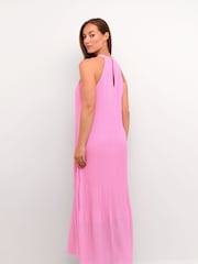 Cream Pink Bellah Halterneck Flower Maxi Dress - Image 2 of 6