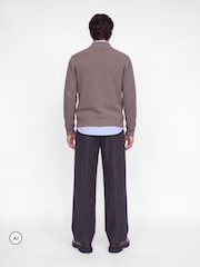 JACK & JONES Brown High Neck Knitted Zip Cardigan - Image 3 of 9
