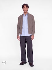 JACK & JONES Brown High Neck Knitted Zip Cardigan - Image 4 of 9