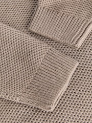JACK & JONES Brown High Neck Knitted Zip Cardigan - Image 8 of 9