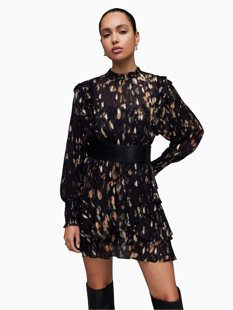 AllSaints Black Tulia Ronnie Dress - Image 1 of 10