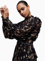 AllSaints Black Tulia Ronnie Dress - Image 3 of 10