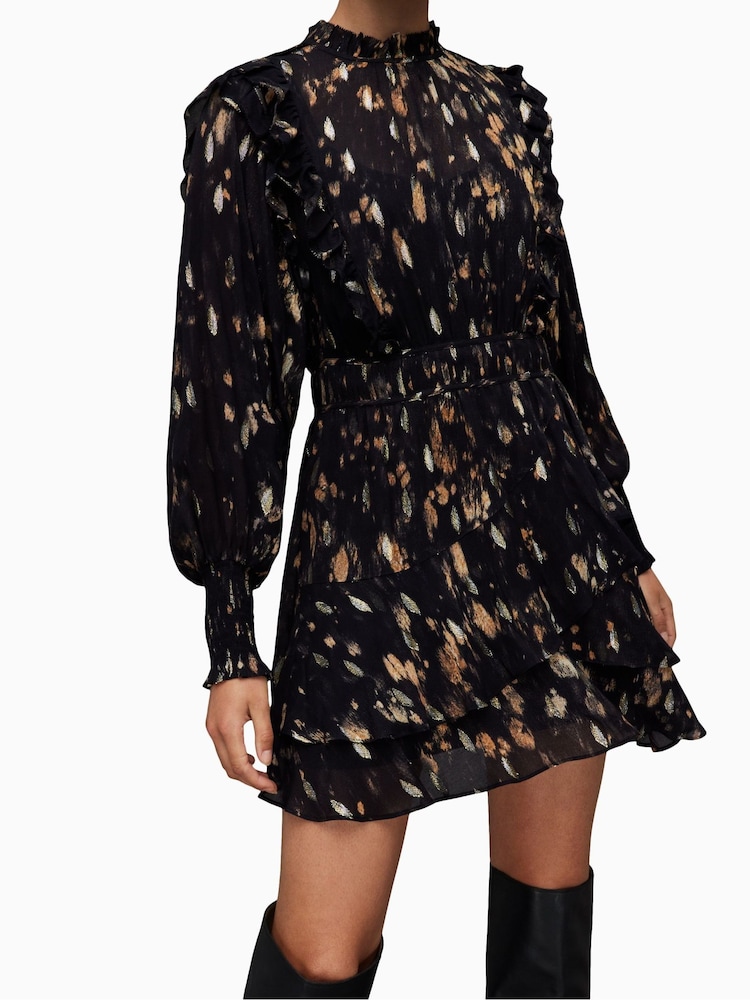 AllSaints Black Tulia Ronnie Dress - Image 5 of 10