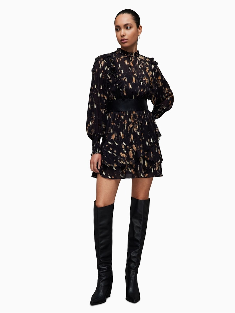 AllSaints Black Tulia Ronnie Dress - Image 6 of 10