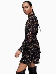 AllSaints Black Tulia Ronnie Dress - Image 8 of 10