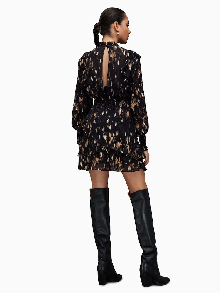 AllSaints Black Tulia Ronnie Dress - Image 9 of 10