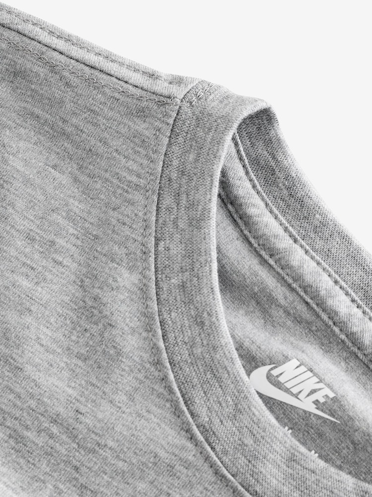 Nike Grey Little Kids Small Logo T-Shirt and Shorts Set - Image 4 of 4