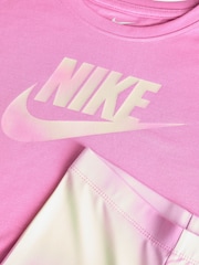 Nike Pink Little Kids Long Sleeve T-Shirt and Leggings Set - Image 3 of 4