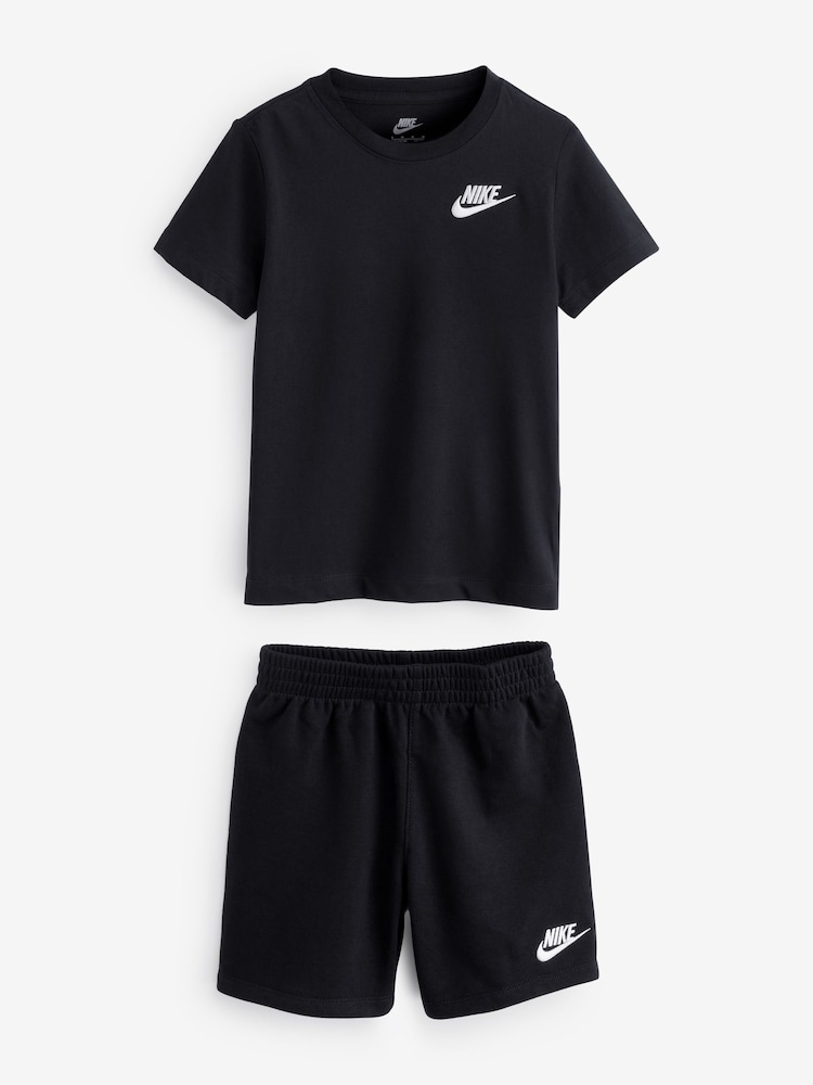 Nike Black Little Kids Small Logo T-Shirt and Shorts Set - Image 1 of 4