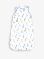 JoJo Maman Bébé Blue Giraffe 1 Tog Baby Muslin Sleeping Bag - Image 2 of 3