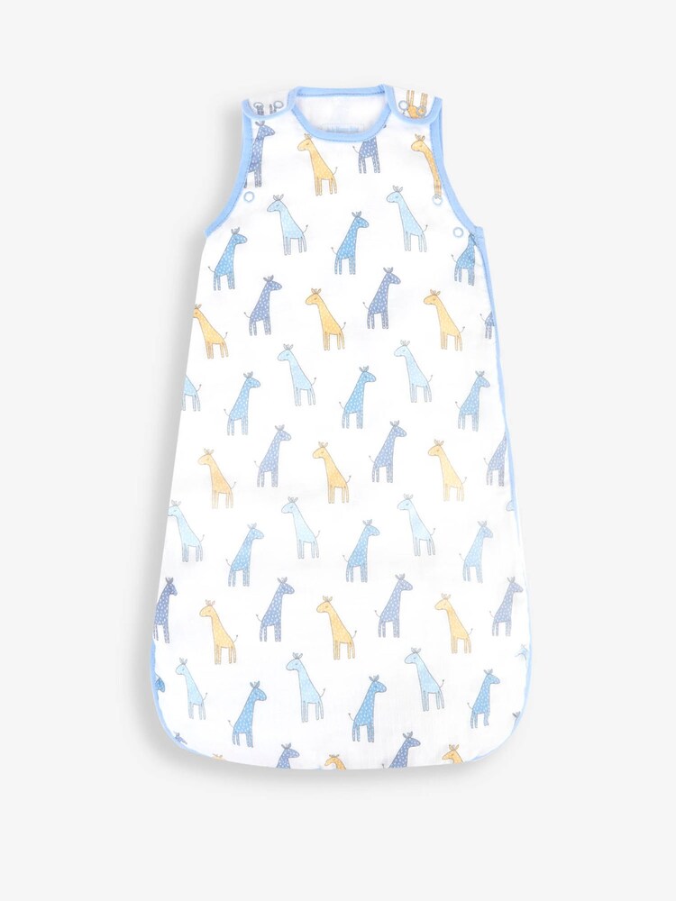 JoJo Maman Bébé Blue Giraffe 1 Tog Baby Muslin Sleeping Bag - Image 2 of 3