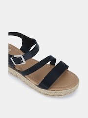 Novo Black Wide Fit SIMBA Espadrille Strappy Sandals - Image 4 of 6