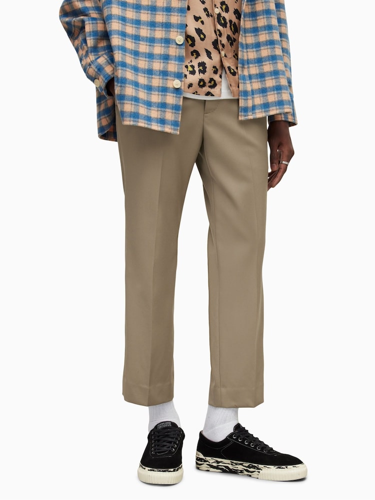 AllSaints Cream Tanar Trousers - Image 1 of 7