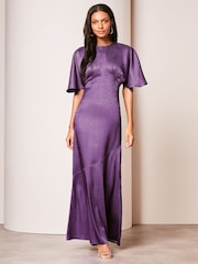 Lipsy Purple Kimono Sleeve High Neck Maxi Dress - Image 1 of 4