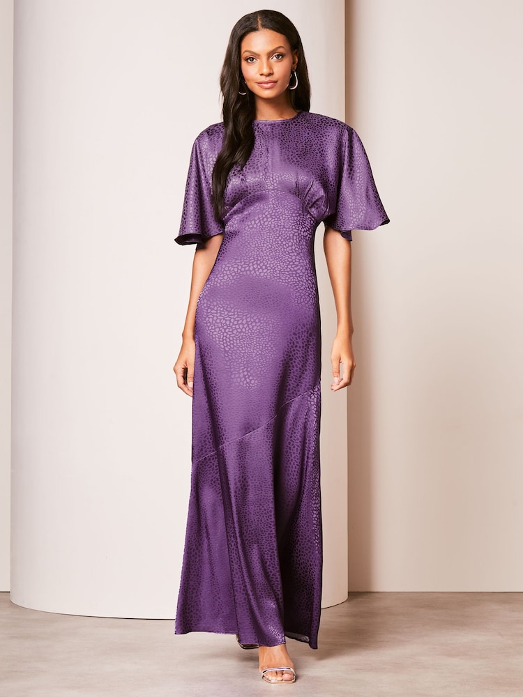 Lipsy Purple Kimono Sleeve High Neck Maxi Dress - Image 1 of 4