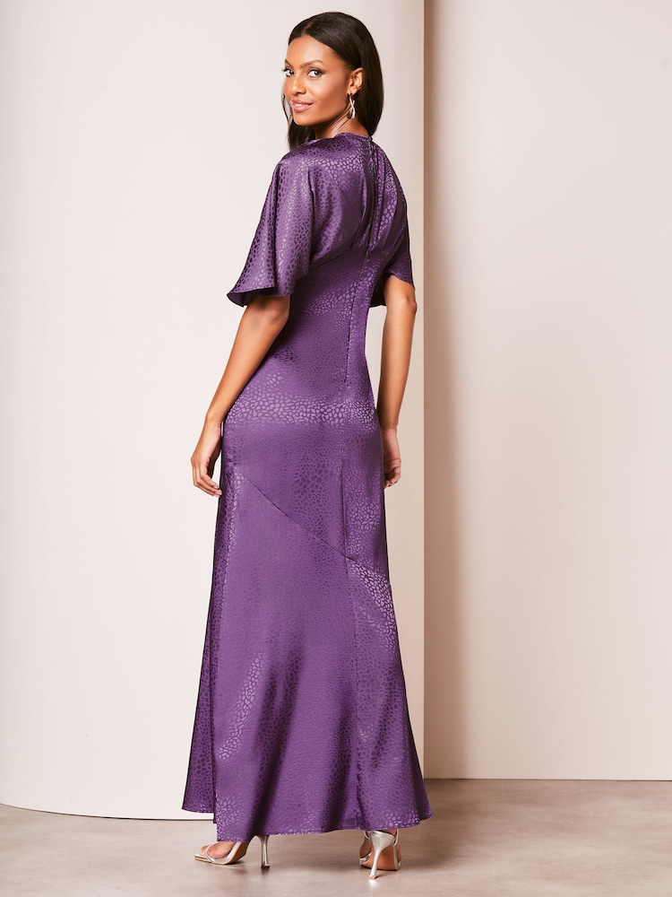 Lipsy Purple Kimono Sleeve High Neck Maxi Dress - Image 2 of 4