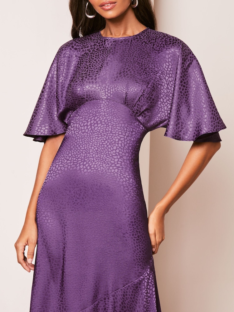 Lipsy Purple Kimono Sleeve High Neck Maxi Dress - Image 4 of 4