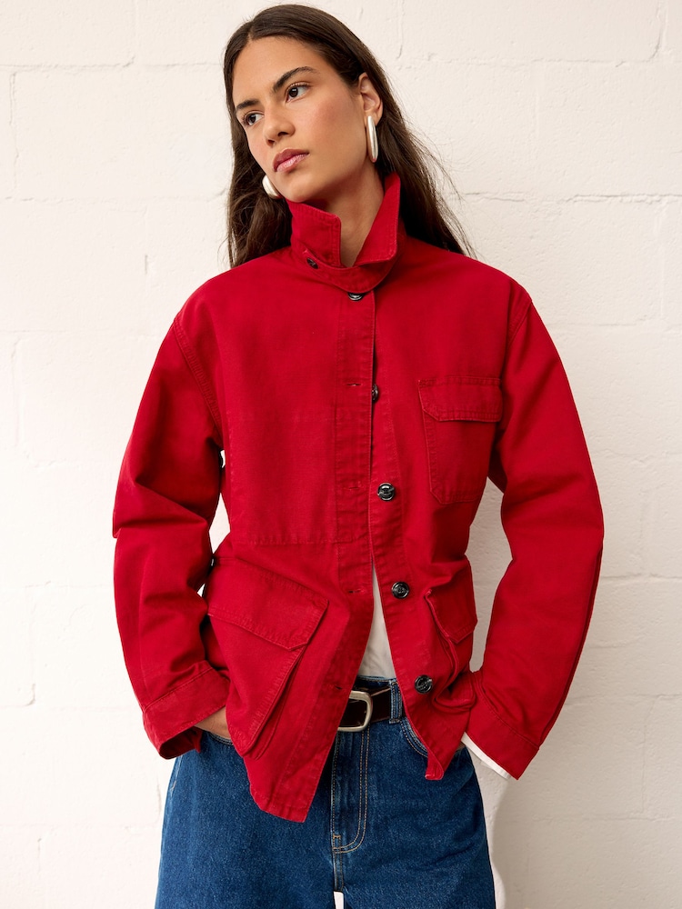 BHOEM RED Washed Utility Canvas Jacket - Image 1 of 5