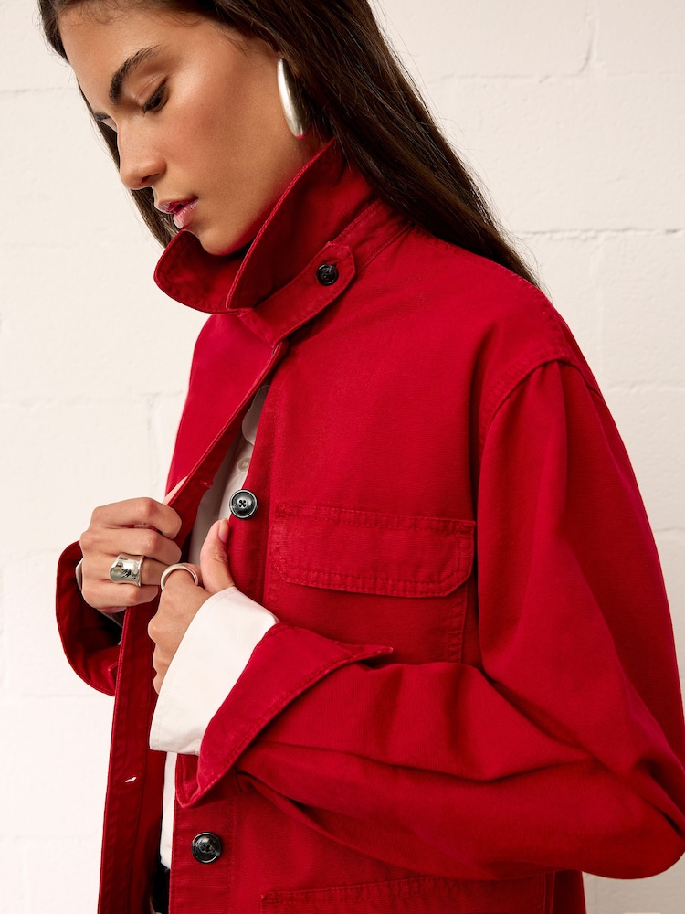 BHOEM RED Washed Utility Canvas Jacket - Image 2 of 5