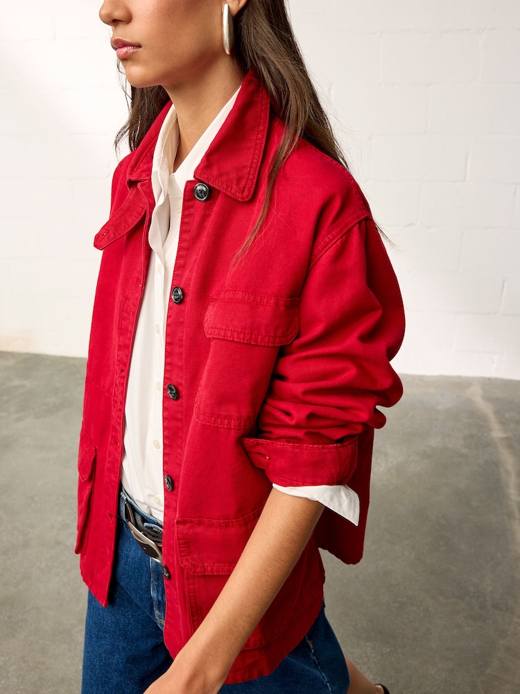 BHOEM RED Washed Utility Canvas Jacket - Image 5 of 5