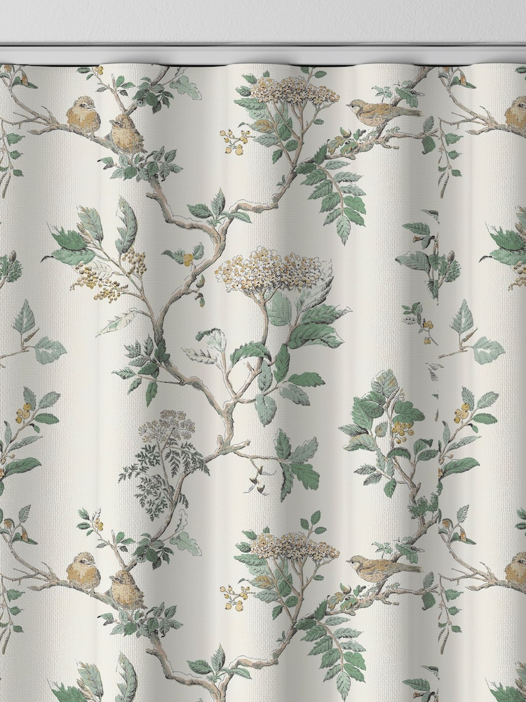 Laura Ashley Fern Green Elderwood Made to Measure 100% Cotton Curtains - Image 8 of 8