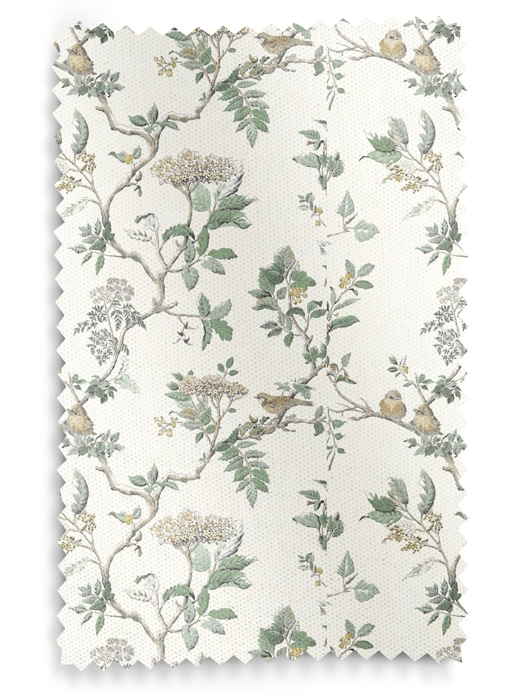 Laura Ashley Fern Green Elderwood Made to Measure 100% Cotton Curtains - Image 9 of 9
