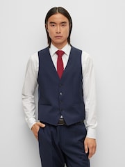 BOSS Blue Slim Fit Wool Blend Waistcoat - Image 1 of 5