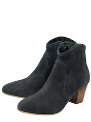 Ravel Grey Suede Leather Ankle Boots - Image 2 of 4