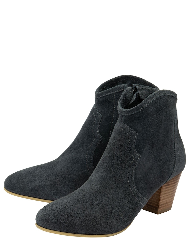 Ravel Grey Suede Leather Ankle Boots - Image 2 of 4