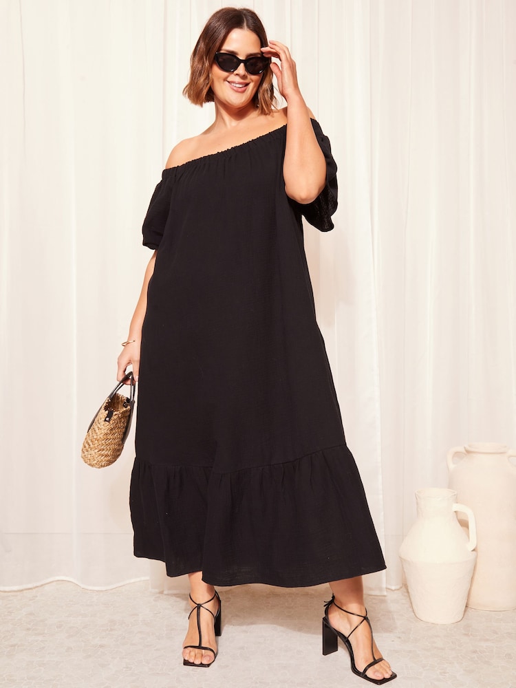 Curves Like These лен Look Bardot платье макси - Изображение 1 из 4