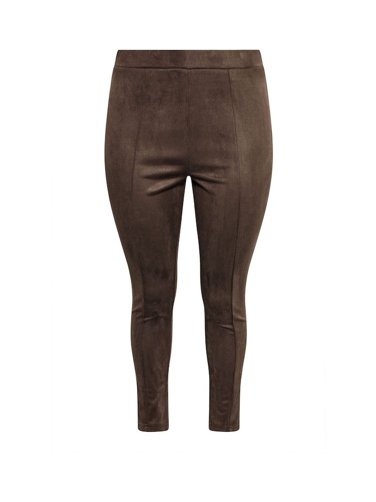 Yours Curve Brown Faux Suede Leggings - Image 6 of 6 Yours Curve Brown Faux Suede Leggings - Image 6 of 6