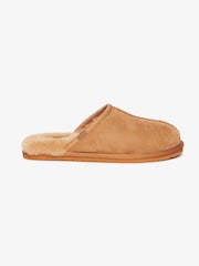 Superdry Tan Suede 100% Cotton Mules Slippers - Image 1 of 7