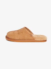 Superdry Tan Suede 100% Cotton Mules Slippers - Image 2 of 7